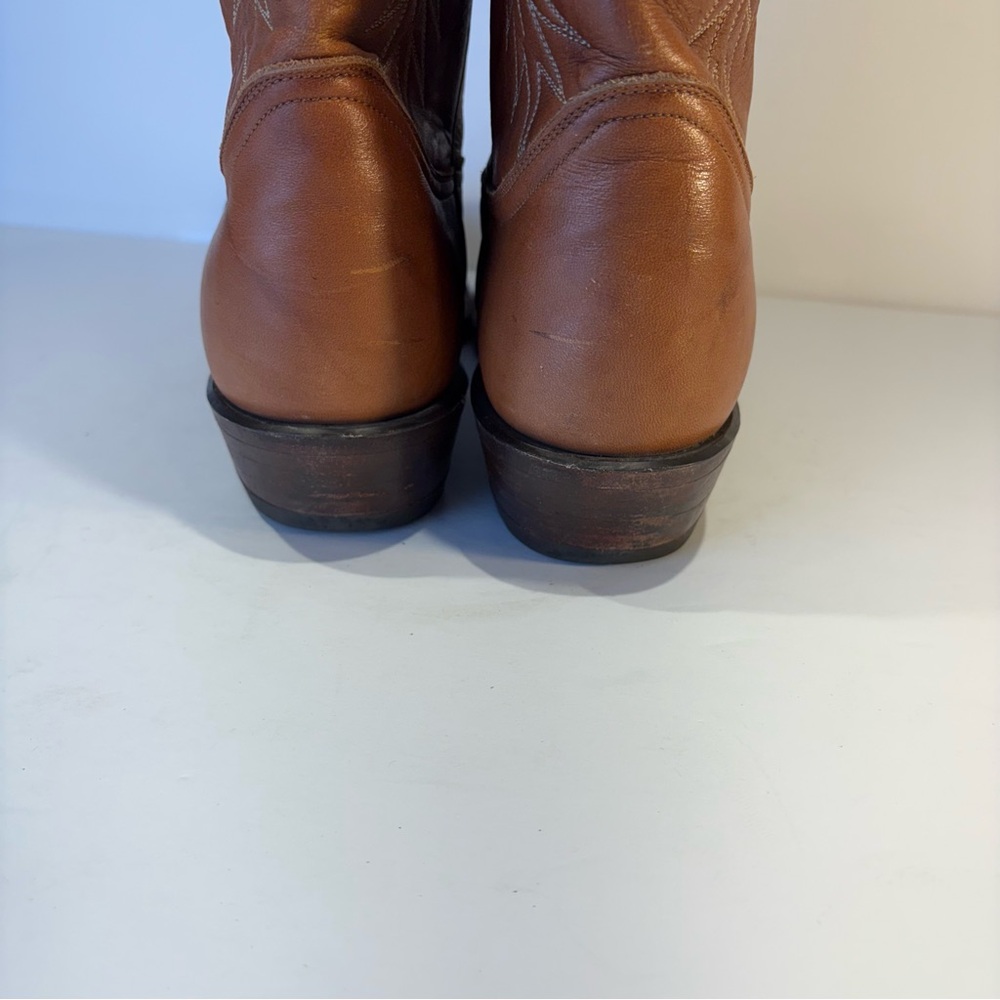 Vintage Tony Lama Brown Western Boots with Stitching Style # 6116 - Picture 6 of 10